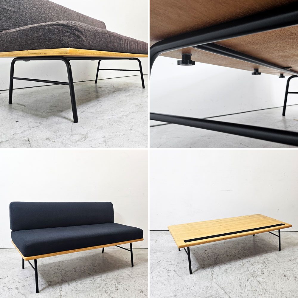 ウニコ unico ファニート ベンチ バックレスト FUNEAT bench backrest 鉄脚 オーク材  スチールレッグ カバーリング カフェスタイル W126cm 定価￥65,780- ●