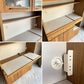 アデペシュ a.depeche カデル cadeal キッチンボード 1200 食器棚 オーク材 泡ガラス コンセント付 定価¥173,800-♪