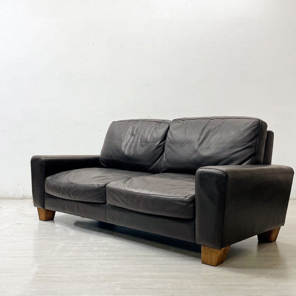 アクメファニチャー ACME Furniture フレスノ FRESNO SOFA 3シーター ソファ オイルレザー 本革 ダークブラウン ビンテージスタイル ●