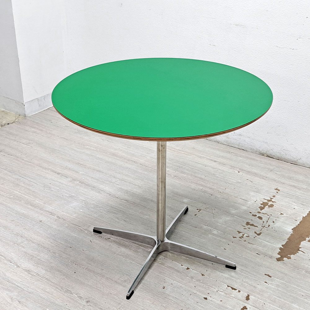 FRNHT Furnihunter カフェテーブル T24 Retro cafe table ダイニングテーブル ラウンド Φ80cm グリーン スチールレッグ ●