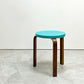アルテック Artek スツール60 Stool60 3本脚 ターコイズ × ウォールナット ヘラ・ヨンゲリウス コレクション2015 80周年シール付 アルヴァ・アアルト ●