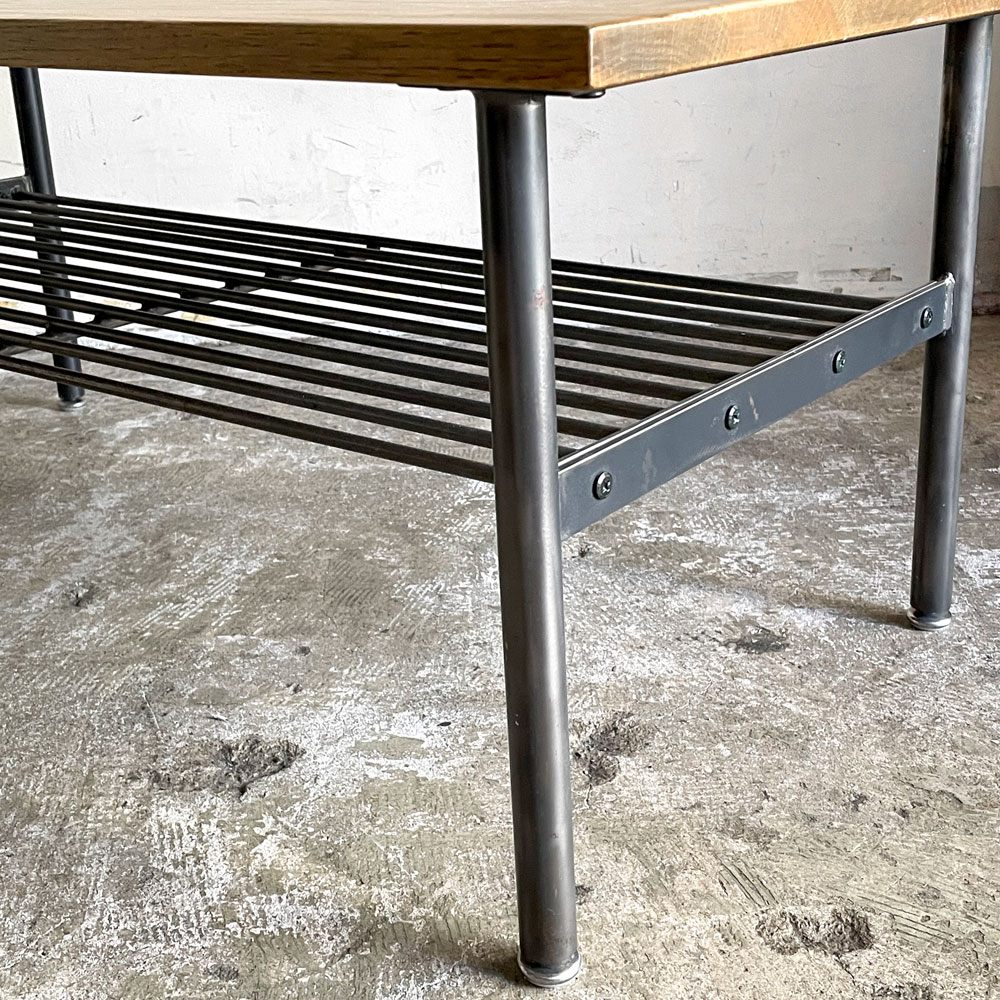 ジャーナルスタンダードファニチャー j.s.F サンク SENS コーヒーテーブル ローテーブル オーク無垢材 スチール W100cm インダストリアル ■