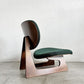 天童木工 TENDO 低座椅子 ローチェア 座椅子 オーク材 ウレタン交換＆ファブリック張替済 TRAD生地 ダークグリーン系 長大作 ビンテージ ジャパニーズモダン 〓