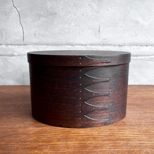 小林克久 シェーカースタイル オーバルボックス シェーカーボックス 1＋2/3h 黒消 ブラックウォルナット オイル仕上げ 蜜蠟ワックス塗り 現代作家 ♪