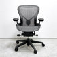 ハーマンミラー Herman Miller アーロンチェア デスクチェア リマスタード ライト Bサイズ グラファイトベース ビル・スタンフ ＆ ドン・チャドウィック ポスチャーフィット B ●