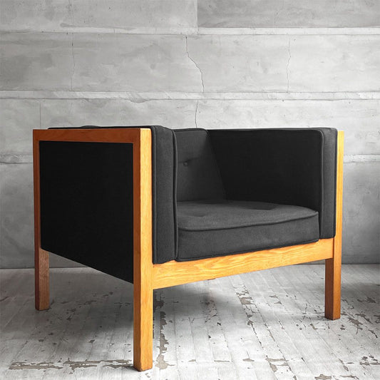 ハーマンミラー Herman Miller ネルソンキューブ アームチェア ラウンジチェア 1pソファ オーク無垢材 ジョージネルソン George Nelson ♪