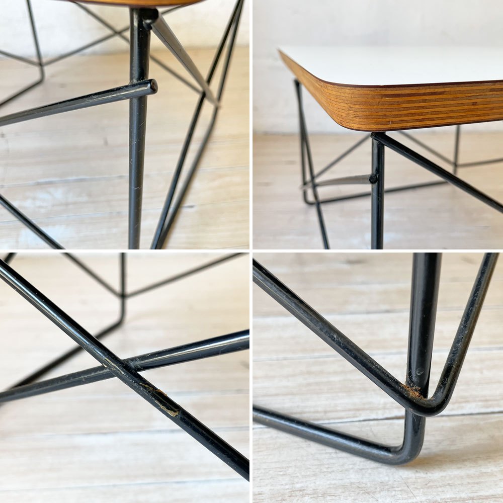ハーマンミラー Herman Miller LTRT ワイヤーベース ローテーブル メラミントップ C&R イームズ ホワイト ミッドセンチュリー ★