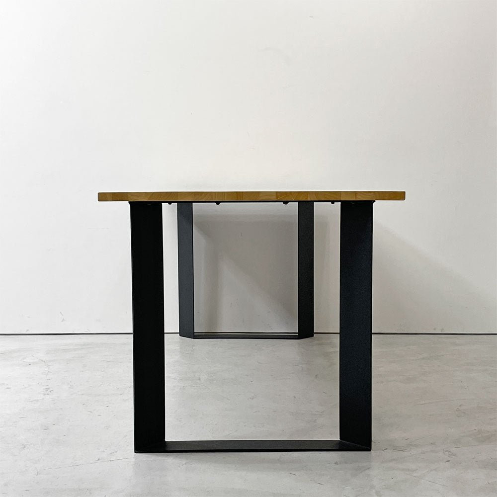 かなでもの KANADEMONO ザ・テーブル THE TABLE デスク ラバーウッド材 Slash_Square脚 ブラックスチール脚 W170 x D80cm ●