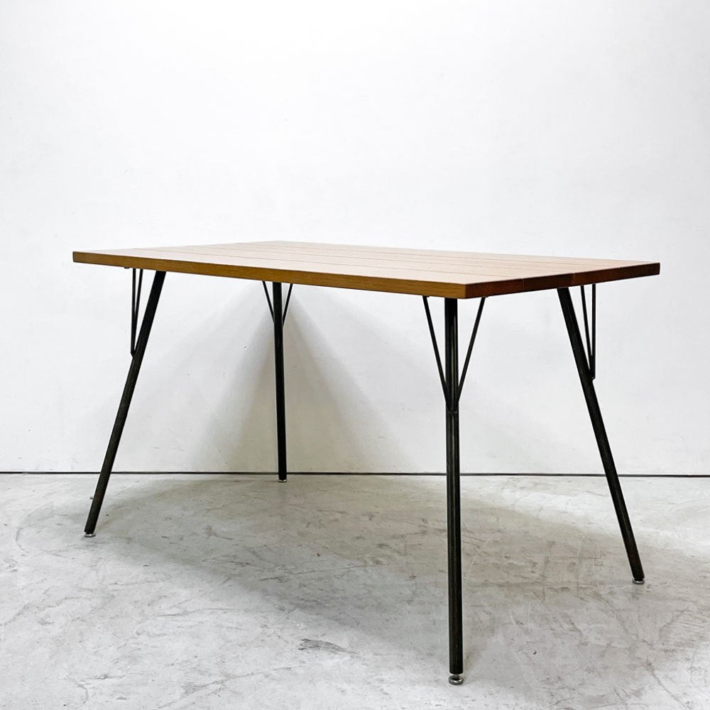 ジャーナルスタンダードファニチャー j.s.F サンク SENS ダイニングテーブル W120cm オーク無垢材 スチール脚 インダストリアル 廃番 ●