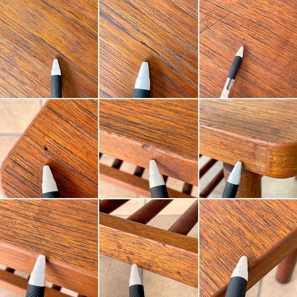 竹中家具 takenaka FURNITURE チーク材 サイドテーブル マガジンラック付 ジャパニーズモダン ミッドセンチュリー 横浜元町 ◇
