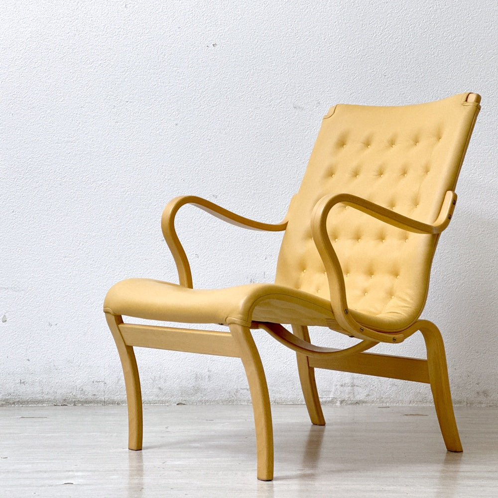 ブルーノマットソン インターナショナル BRUNO MATHSSON INTERNATIONAL ミナチェア Mina chair レザーシート ビーチ材 ラウンジチェア 北欧家具 ●