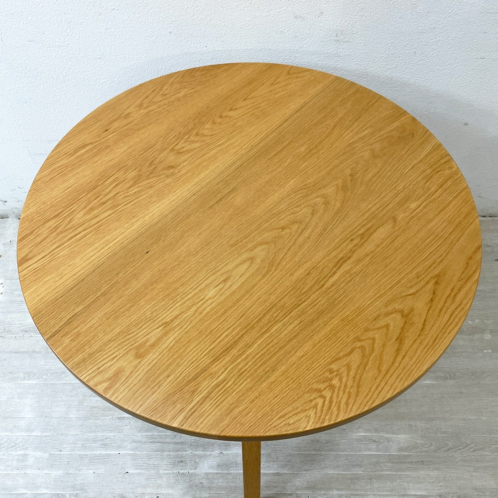 高野木工 TAKANO MOKKOU プレーン PLAIN ダイニングテーブル ラウンド オーク材 ナチュラル Φ90cm ●