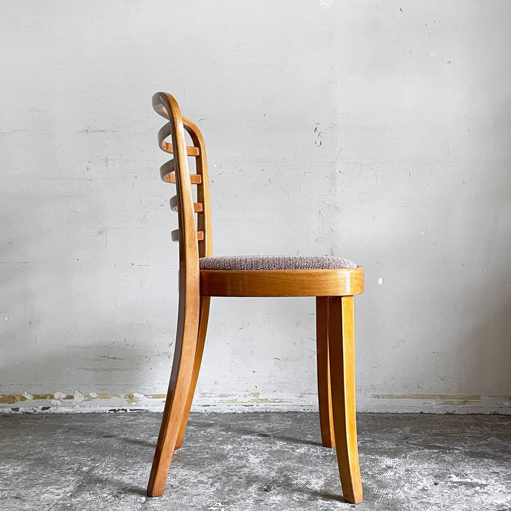 トーネット THONET ライターチェア leiter chair ダイニングチェア ベントウッド ラダーバック ファブリックシート 木製 W44cm ビンテージ ■