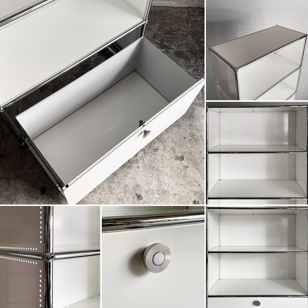 ユーエスエムハラー USMハラー USM Haller キャビネット シェルフ 1列×5段 エクステンションシェルフ メタルボックスインサート付 ピュアホワイト 合計参考価格￥329,905- ■