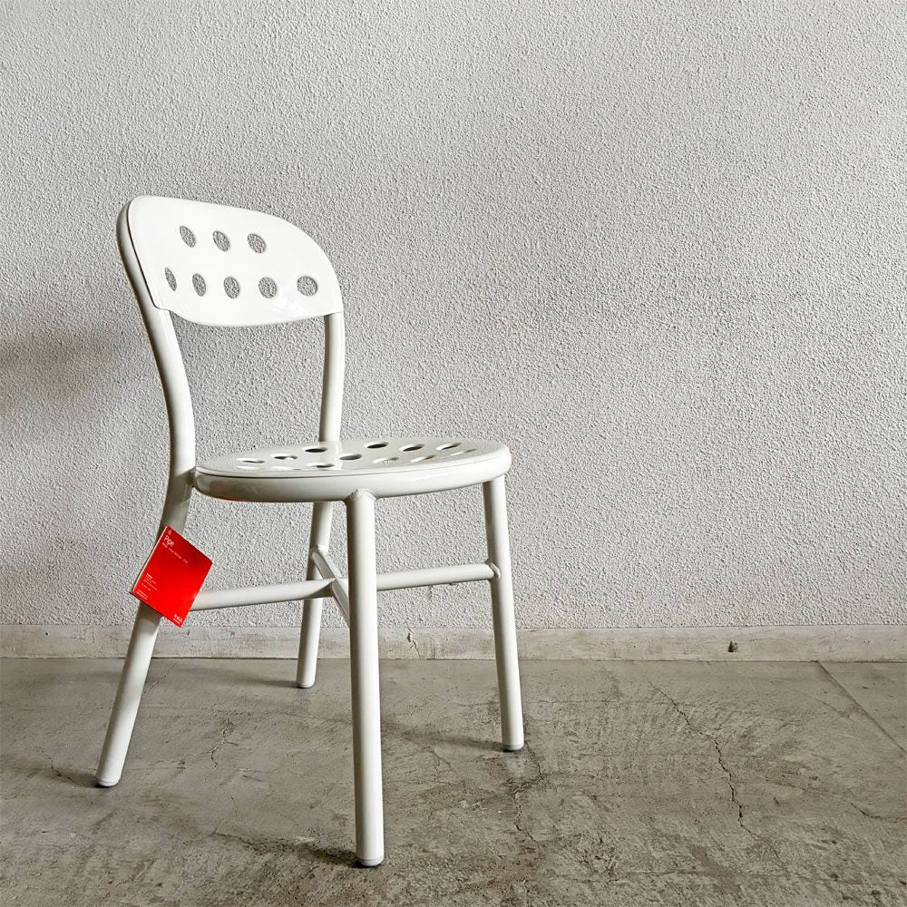 マジス MAGIS パイプチェア Pipe Chair ダイニングチェア パンチングシート アームなし ホワイト 屋外使用可 ジャスパー・モリソン 未使用品 定価￥90,200- 〓