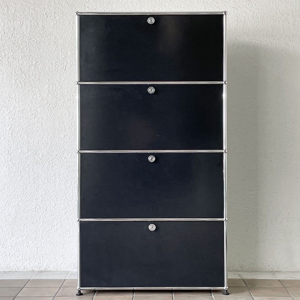 ユーエスエムハラー USM Haller モジュラーファニチャー Modular Furniture キャビネット シェルフ 1列4段 旧型 スイス ◇