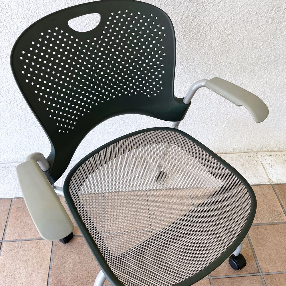 ハーマンミラー Herman Miller ケイパーチェア Caper Chair アームチェア キャスター付き スタッキングチェア ジェフ・ウェバー 現状品 B ◇