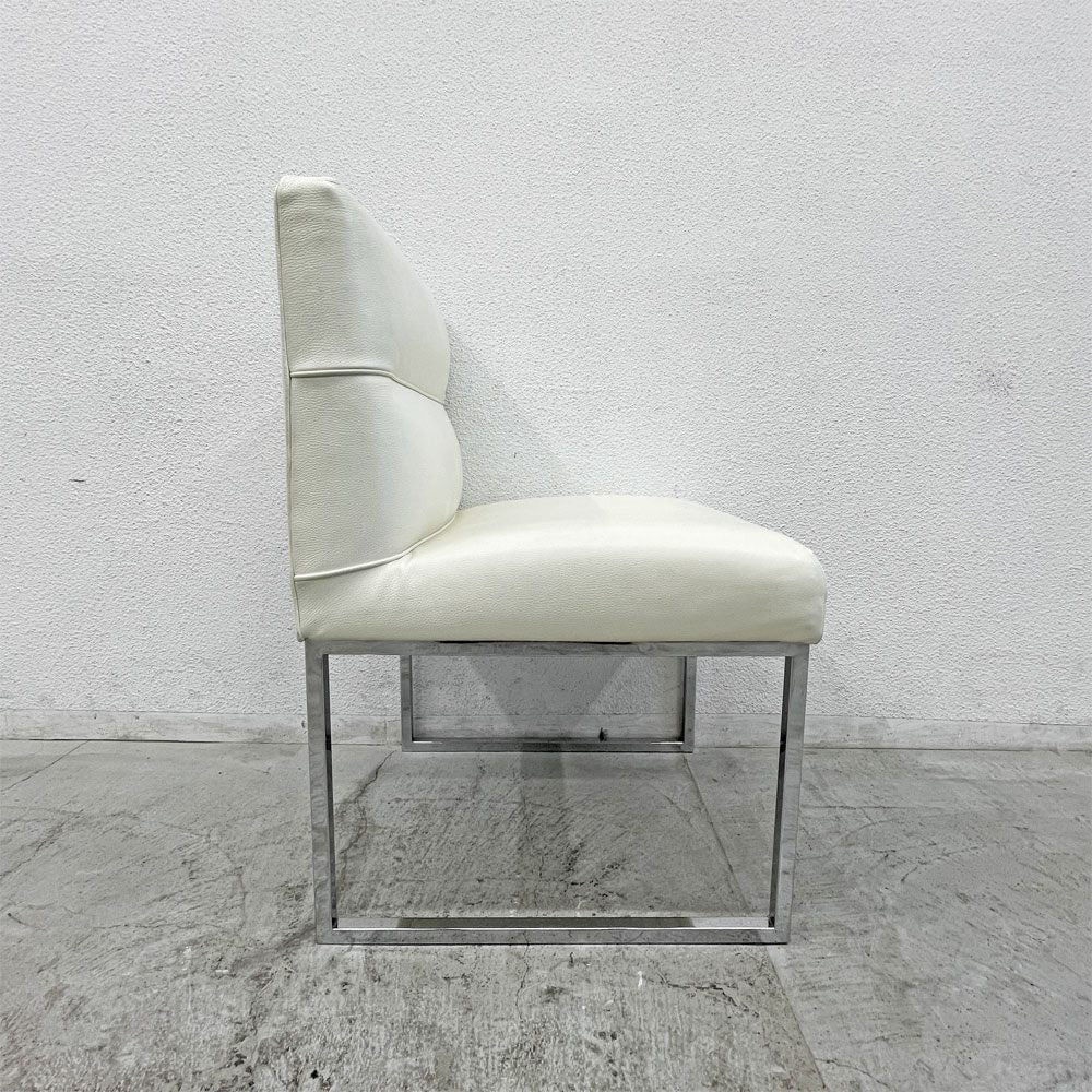 フェンディ・カーサ FENDI CASA エー・ビー・デュアメル AB Duhamel ダイニングチェア 本牛革 オフホワイト 参考価格 約45万～65万の品 C 〓