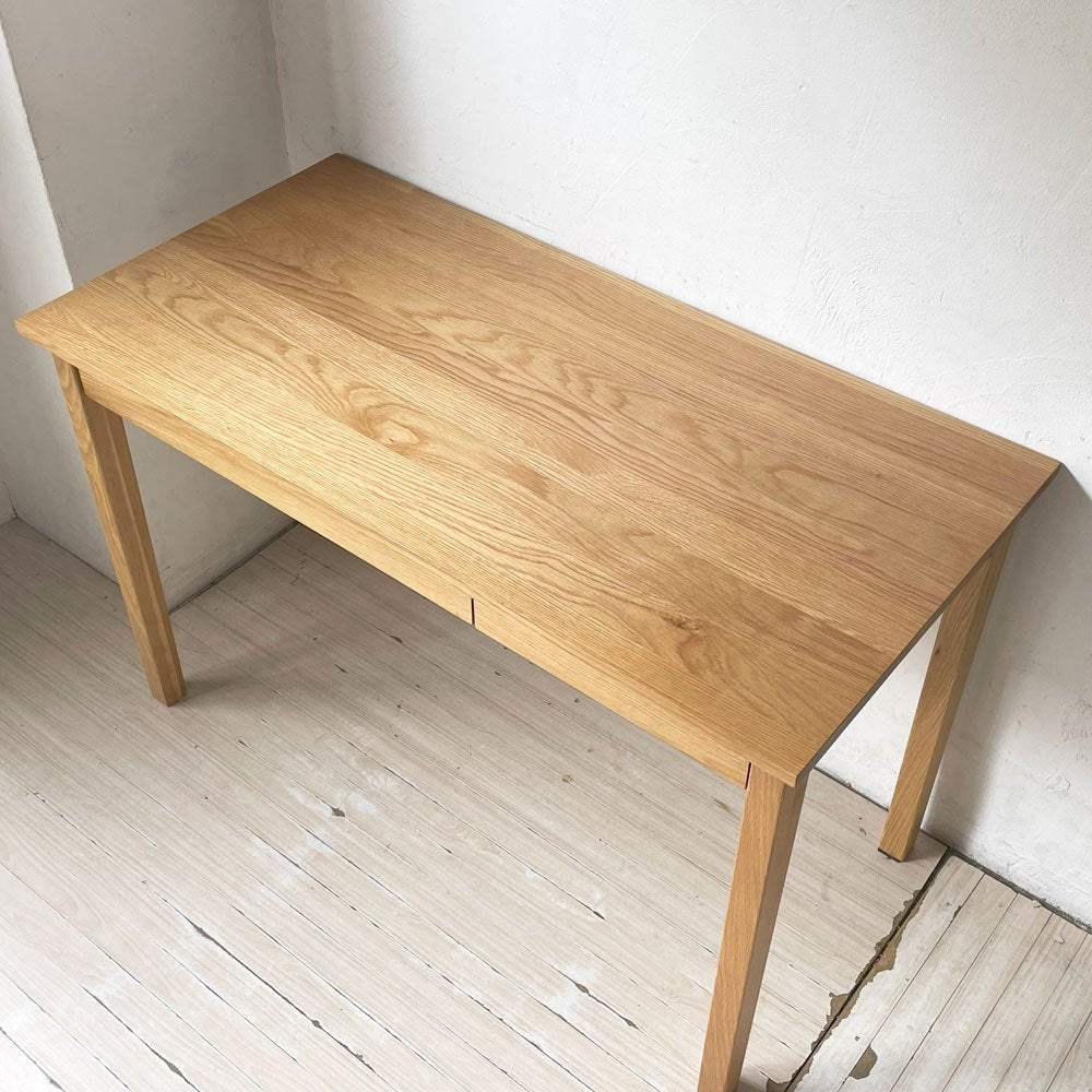 無印良品  MUJI オーク無垢集成材 デスク 平机 抽斗 ドロワー＆フック付 シンプルナチュラル ★