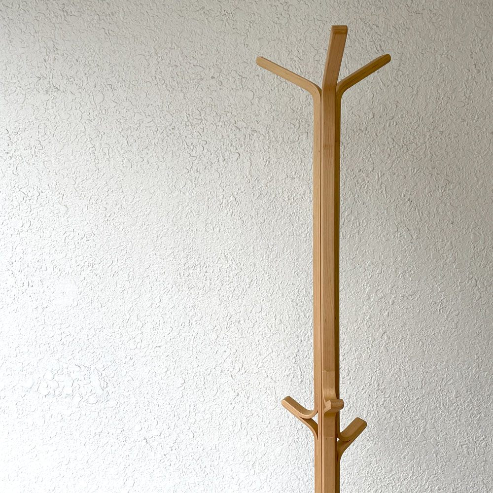 北欧スタイル ビーチ材 ハンガーラック コートハンガー プライウッド 高さ150cm ナチュラルモダン ◇