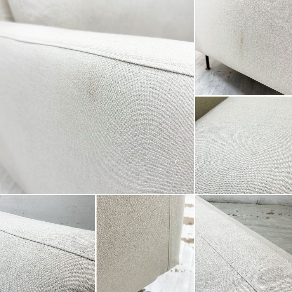 モモナチュラル Momo natural カレビ ソファ KALEVI SOFA 3P 3人掛け W175cm ホワイト系ファブリック シンプルモダンデザイン ●