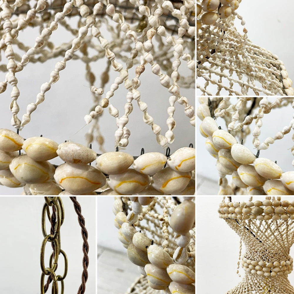 ビンテージ vintage シェル 貝殻 シャンデリア ペンダントランプ ホテルスタイル リゾートインテリア ●