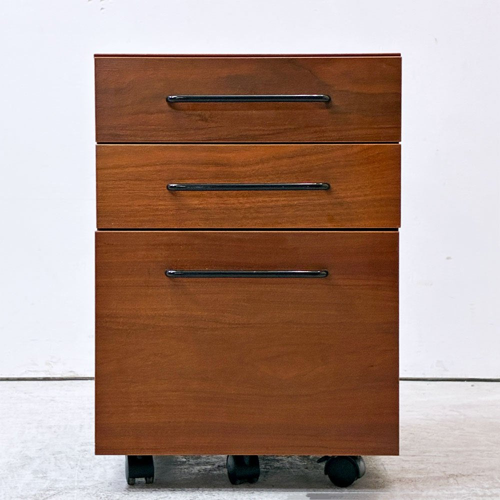 大川家具 東馬 TOHMA FURNITURE レガリー LEGARY デスクワゴン 3ドロワー ウォールナット材 スチール ●