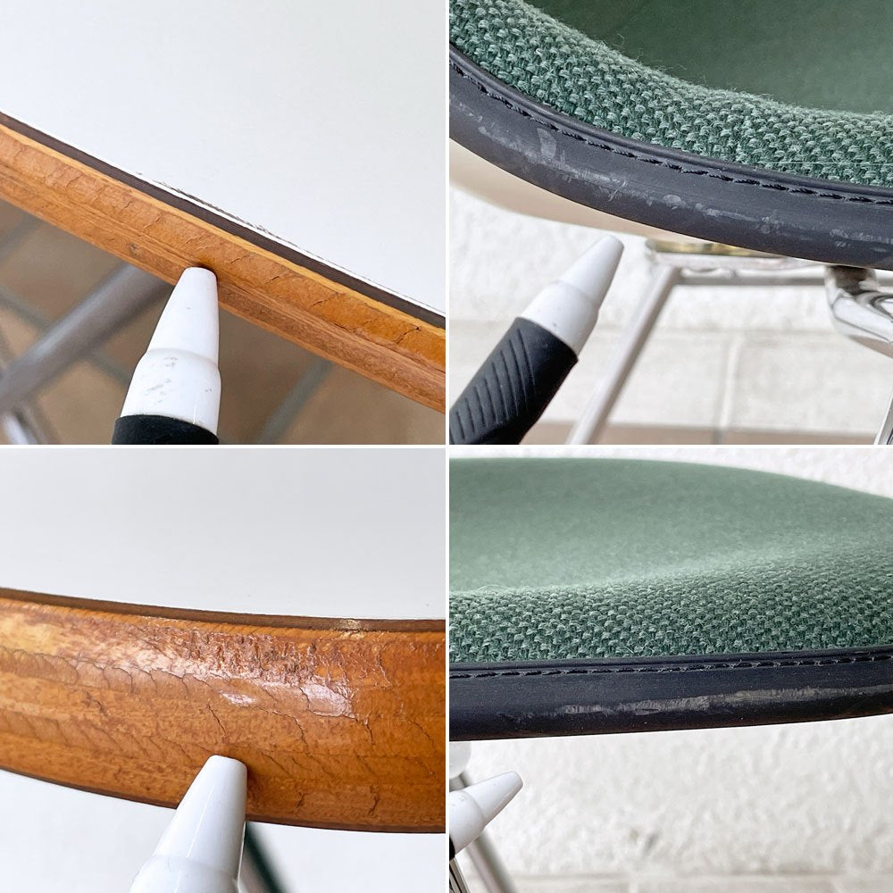 ハーマンミラー Herman Miller サイドシェルチェア セカンド 2nd ビンテージ アプホルスター スクールベース 肘掛けテーブル付 イームズ ミッドセンチュリー C ◇