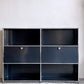 ユーエスエムハラー USMハラー USM Haller キャビネット シェルフ 2列3段 ドロップダウンドア×2 鍵付属 グラファイトブラック モダンデザイン スイス 合計参考価格￥378,381- ■
