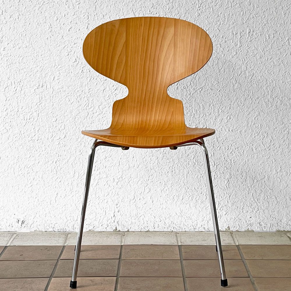 フリッツハンセン Fritz Hansen アントチェア 4本脚 ナチュラルビーチ ラッカー アルネ・ヤコブセン 北欧家具 A ◇