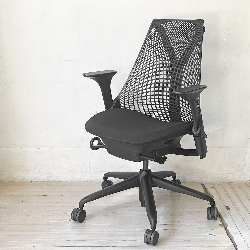ハーマンミラー Herman Miller セイルチェア SAYL CHAIR デスクチェア オフィスチェア ミドルバック ブラック イヴ・ベアール ★