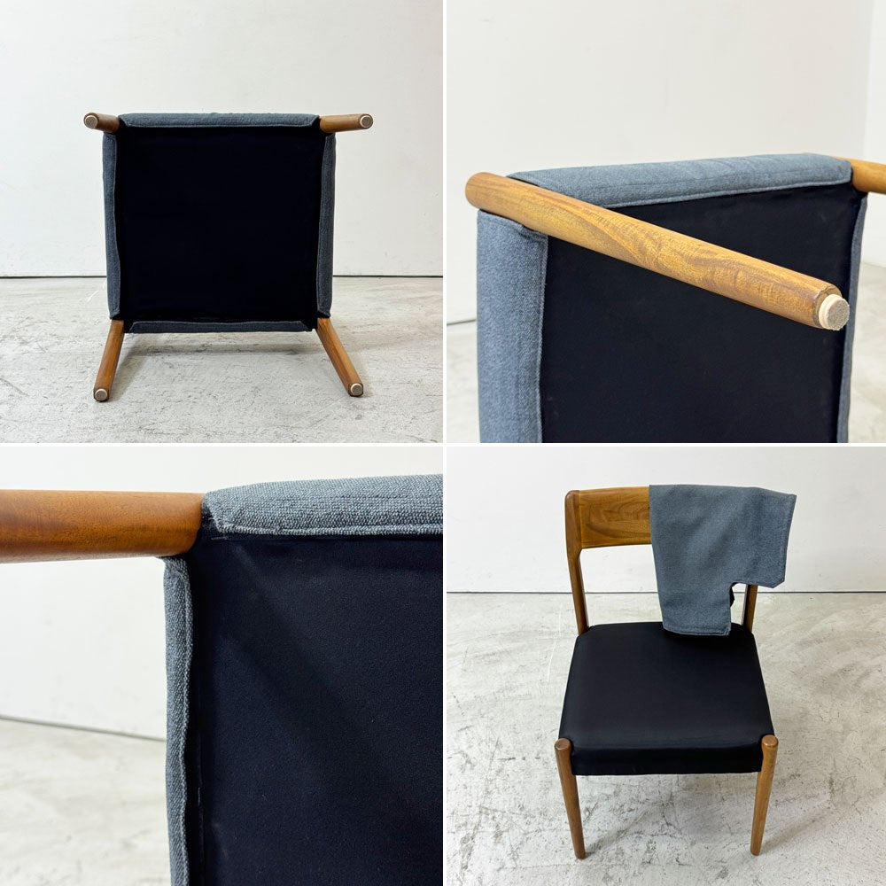 朝日木材加工 エッダ EDDA Dining Chair101 Fabric ダイニングチェア ブルー 北欧スタイル 定価￥33,000- B ●