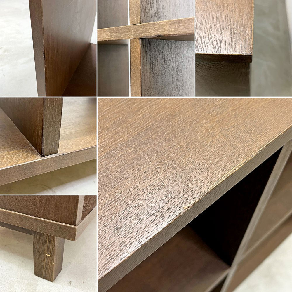 無印良品 MUJI 2×3 2段3列 タモ材 ブラウン オープンシェルフ 棚 キャビネット 飾り棚 立ち脚 シンプルデザイン 廃番 ●