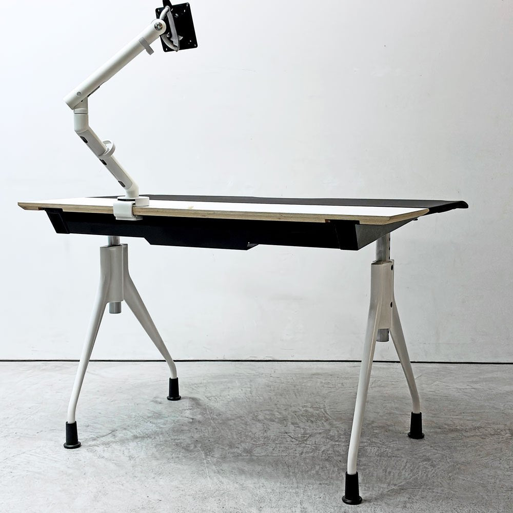 ハーマンミラー Herman Miller エンベロップデスク Envelop Desk スライド天板 & 高さ調節機能 ビル・スタンフ ジェフ・ウェバー モニターアーム付き A ●