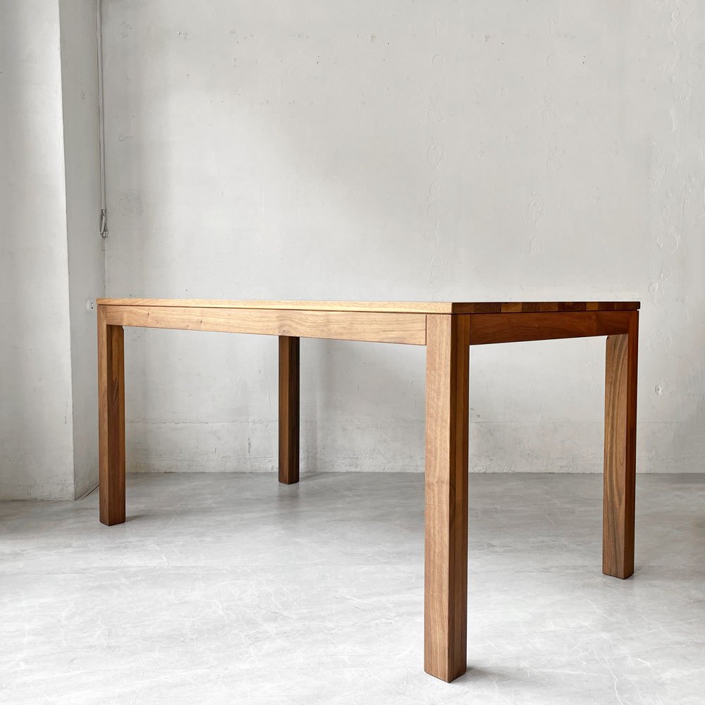 無印良品 MUJI ウォールナット 無垢集成材 ダイニングテーブル 木製テーブル 2ドロワー Ｗ140cm 定価￥99.000- ★