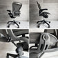 ハーマンミラー HermanMiller アーロンチェア ライト Bサイズ クラシックカーボンメッシュ ランバーサポート グラファイトベース アーム固定 ババナクッション新品 ♪