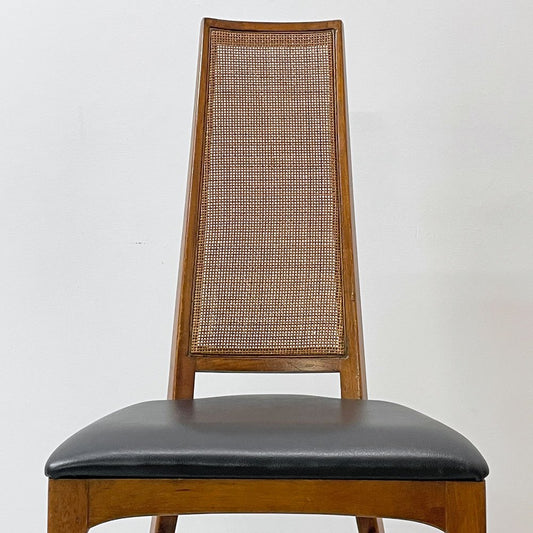 レーン LANE リズム Rhythm ハイバックチェア ウォールナット材 ラタンバック サイドチェア USビンテージ 60's Vinatge ミッドセンチュリーモダン B ●
