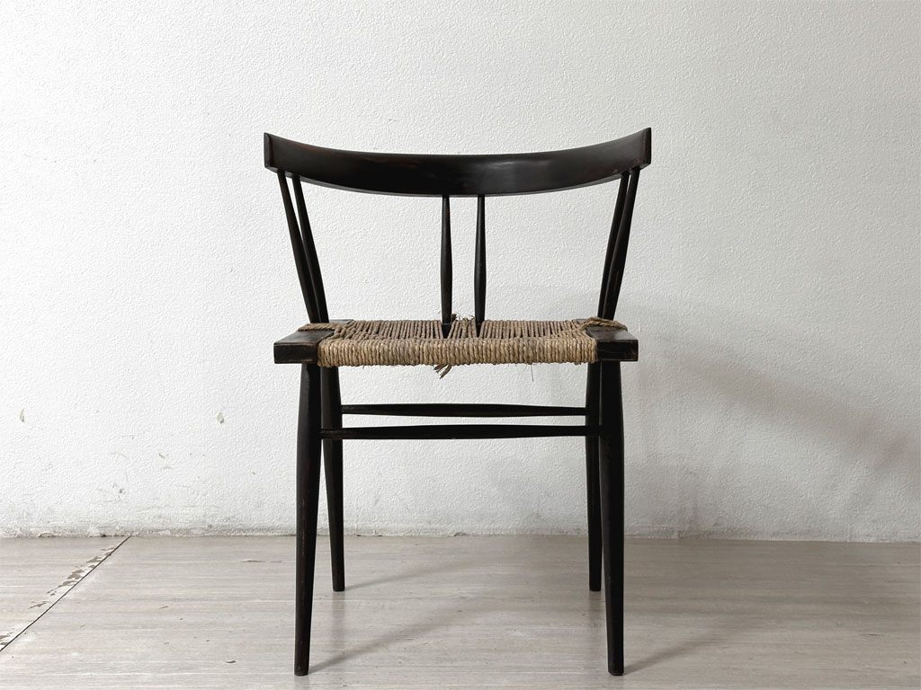 ジョージ・ナカシマ George Nakashima グラスシートチェア GRASS SEATED CHAIR ローズウッド材（シッソ）インド NID 60`s ビンテージ ●