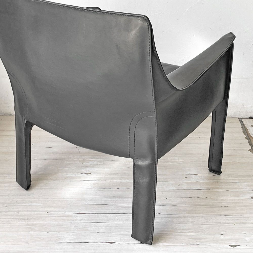 カッシーナ Cassina 414 CAB キャブチェア ラウンジチェア アームチェア 1シーター 本革 マリオ・ベリーニ 参考価格約65万 ★