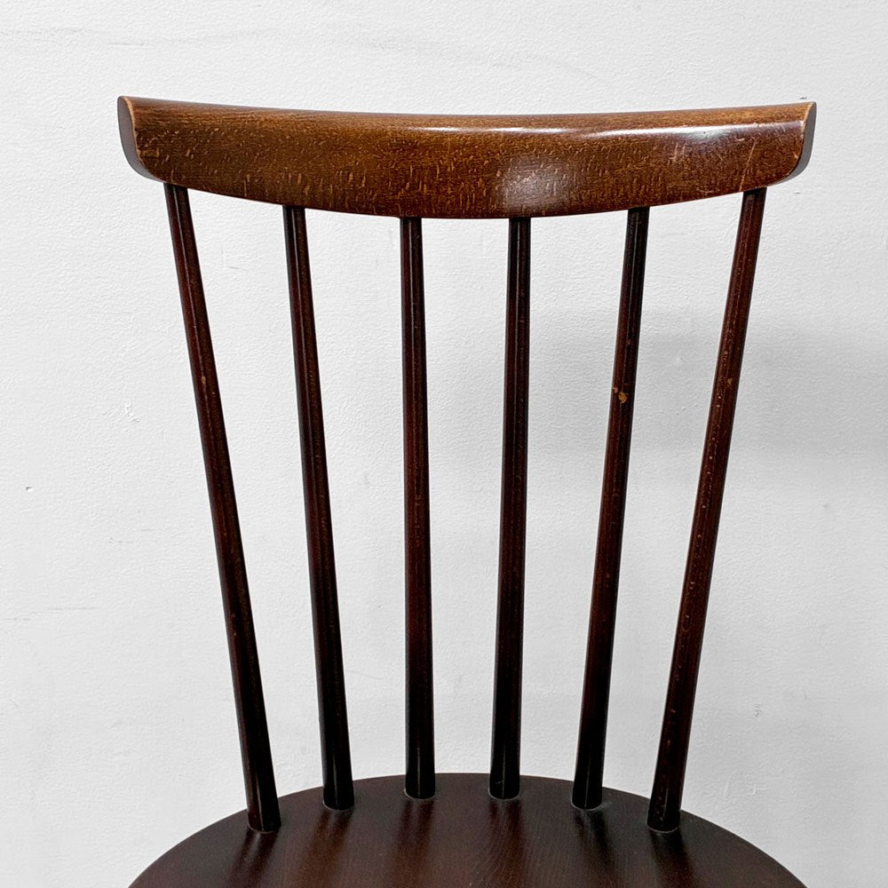 秋田木工 Akimoku ハンナチェア Hanna Chair スピンドルチェア ダイニングチェア ブラウン系 和モダン ジャパンビンテージ ●