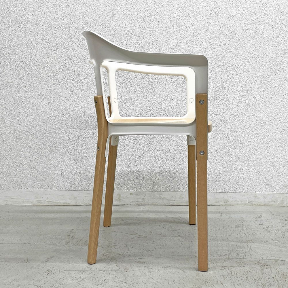 マジス MAGIS スティールウッドチェア Steelwood Chair ホワイト＆ビーチ アームチェア ロナン & エルワン・ブルレック イタリア A 〓