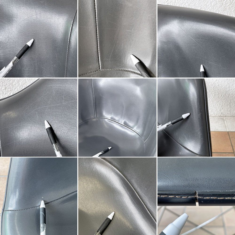 ハーマンミラー Herman Miller アームシェルチェア セカンド 2nd ナウガレザー キャッツクレイドル MFS製 イームズ ◇