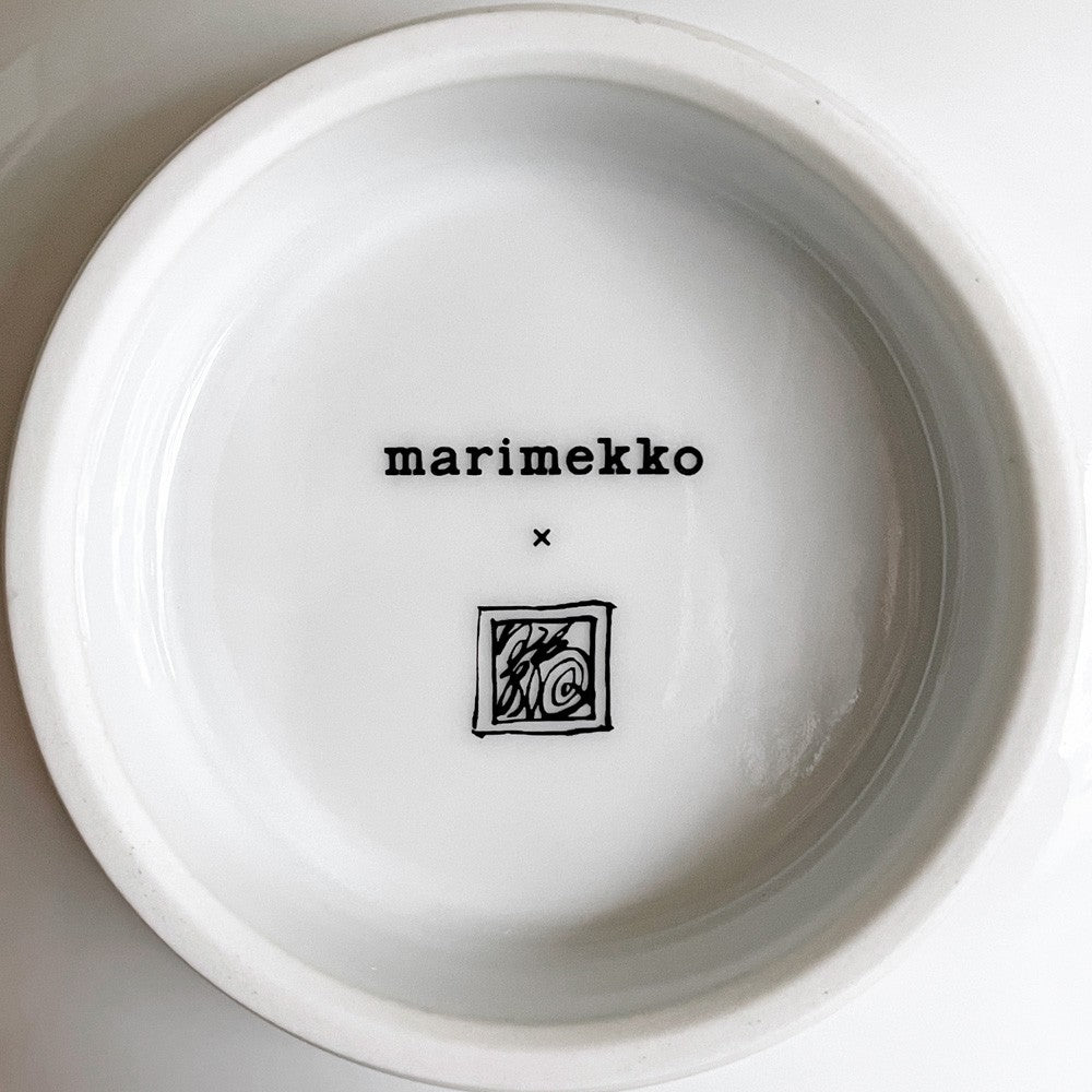 マリメッコ marimekko x 有田焼 福泉窯 「We love Japan」 お茶碗 キヴェット柄 漆黒 伝統工芸 北欧食器 B ■