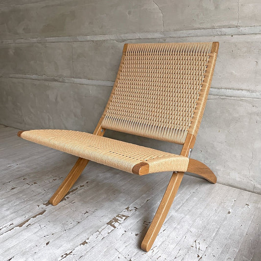 カールハンセン＆サン Carl Hansen & Son MG501 キューバチェア Cuba Chair ラウンジチェア ペーパーコード 折り畳み フォールディングチェア オーク材 オイル仕上げ モーテン・グットラー 北欧家具 デンマーク 美品 ♪