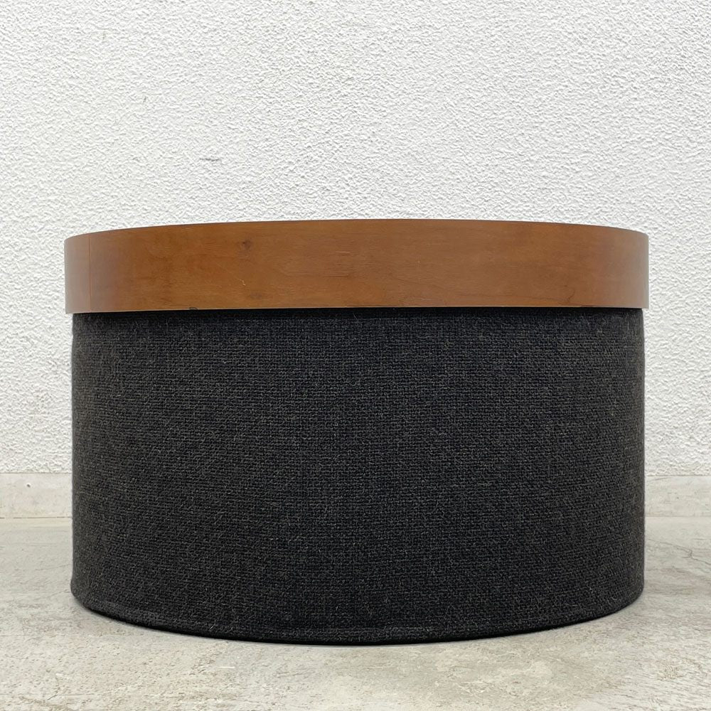 ソフトライン SOFTLINE ドラムスパフ DRUMS POUF スツール リビングテーブル ウォールナットトレイ Φ60cm アクタス取扱 定価￥69,300-