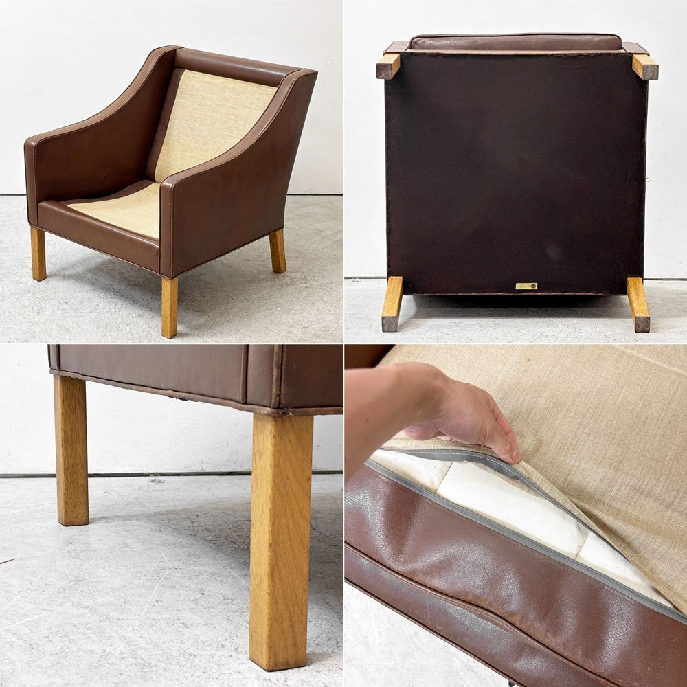 フレデリシア FREDERICIA model 2209 1シーターソファ 1人掛け 本革 ブラウン系レザー ボーエ・モーエンセン デンマーク 北欧ビンテージ ●