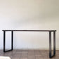 かなでもの KANADEMONO ザ・テーブル THE TABLE デスク ラバーウッド無垢材 W160 x D52 cm スチール スクエアレッグ ブラックブラウン×ブラック 配線孔付 ◇