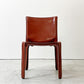 カッシーナ Cassina キャブチェア 412 CAB CHAIR アームレス 最高級本革 赤茶 マリオ・ベリーニ MoMA 永久展示品 イタリアモダン B ●