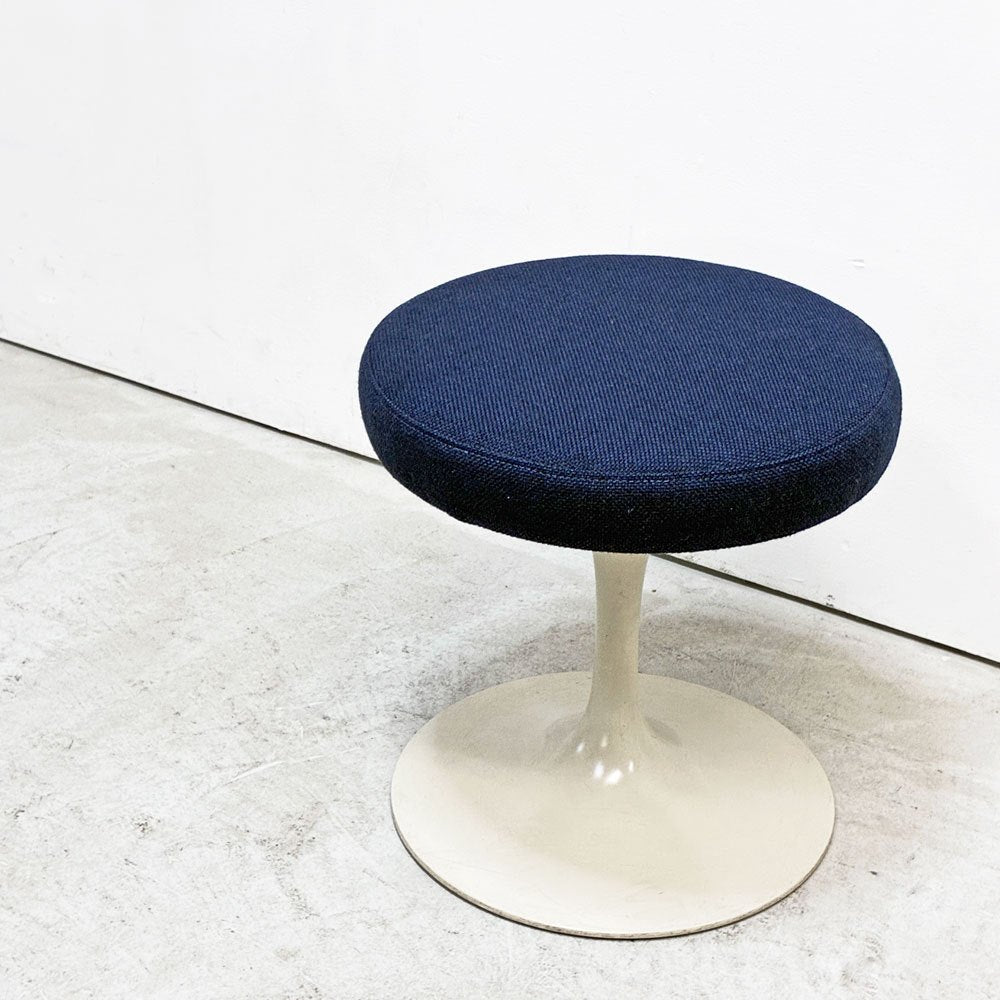 ノル ノール Knoll ビンテージ チューリップ スツール 回転式 エーロ・サーリネン Eero Saarinen スペースエイジ ミッドセンチュリー ウレタン・ファブリック交換品 A●