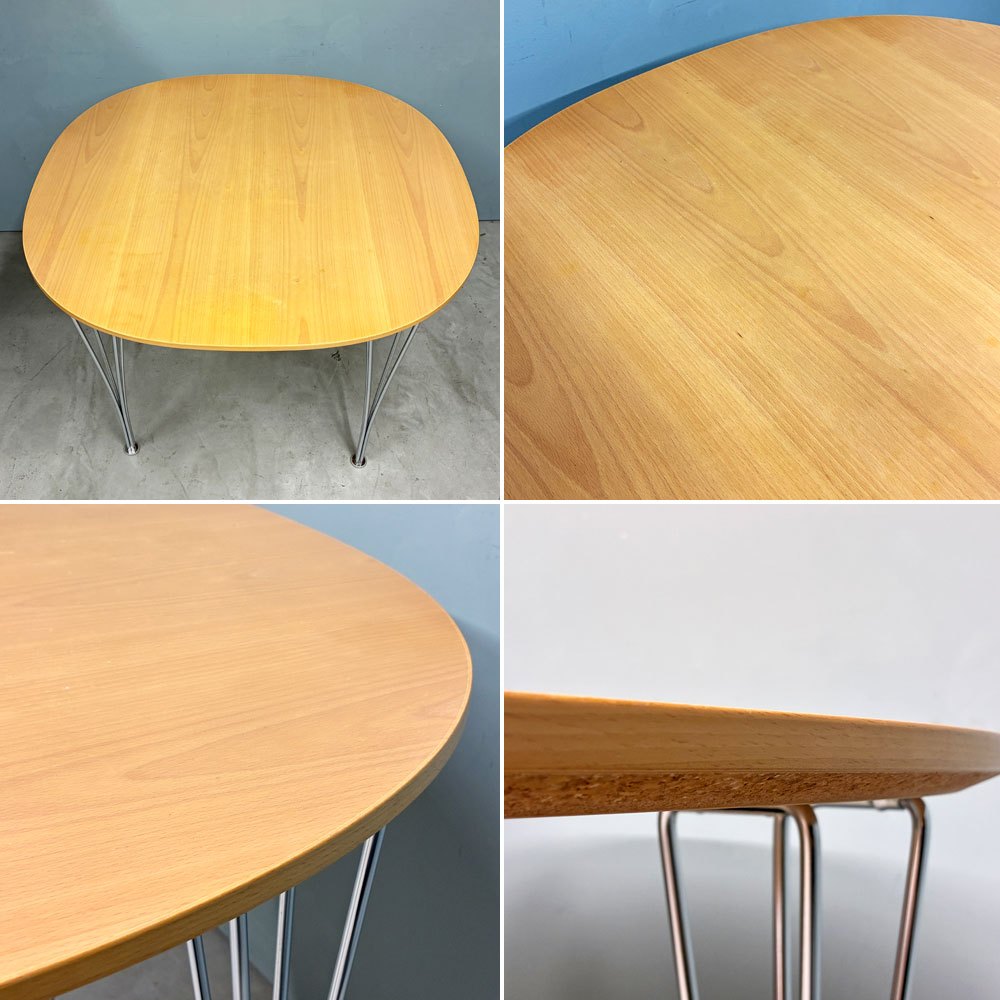 フリッツハンセン Fritz Hansen B603 スーパー円テーブル Bテーブル ダイニングテーブル 100x100cm ピート・ヘイン アルネ・ヤコブセン 北欧家具 2002年製 ◎